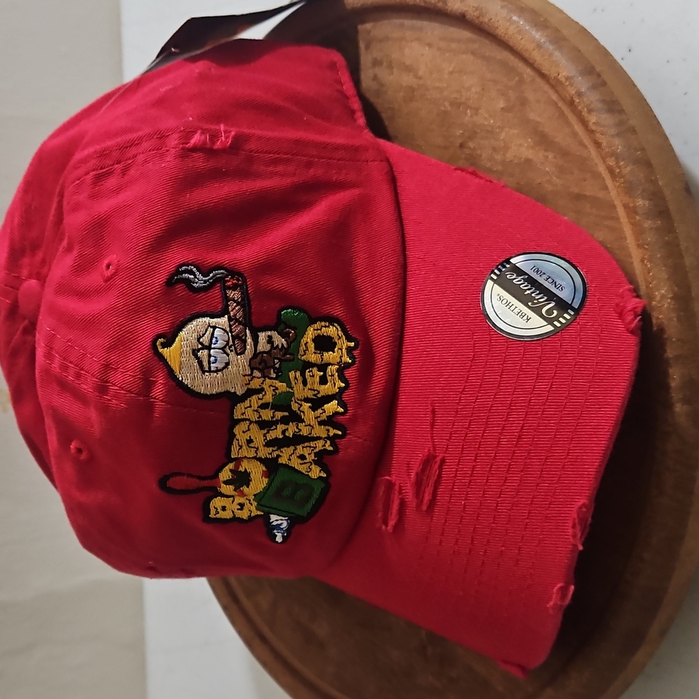 BORN BAKED DISTRESSED RED ADJUSTABLE HAT NWT